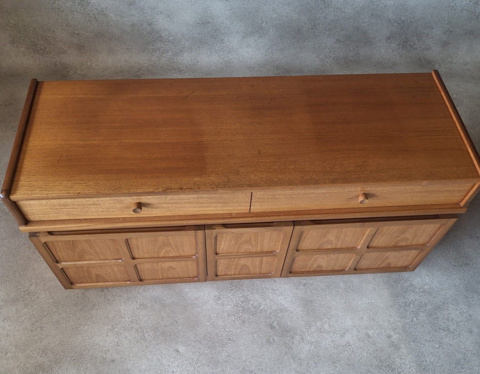 Nathan Furniture Teak Sideboard Record Cabinet / Media Cupboard photo vinterior