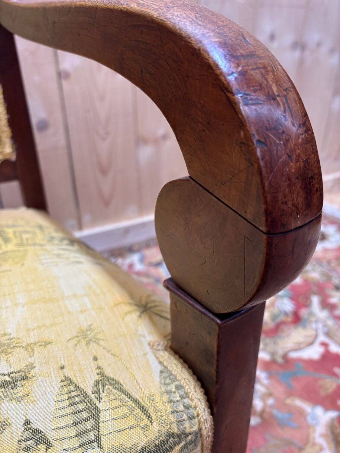 Pair Of 19th Century Armchairs With A Scrolled Back photo 849.0