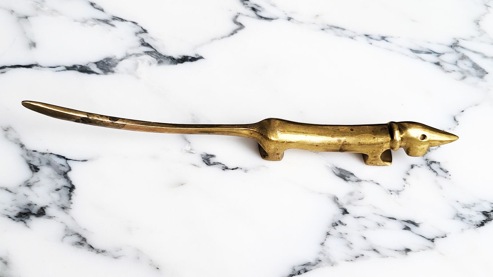 Mid Century Modern Brass Dachshund Letter & Bottle Opener By Walter Bosse For Herta Baller, Austria, 1950s photo furniture
