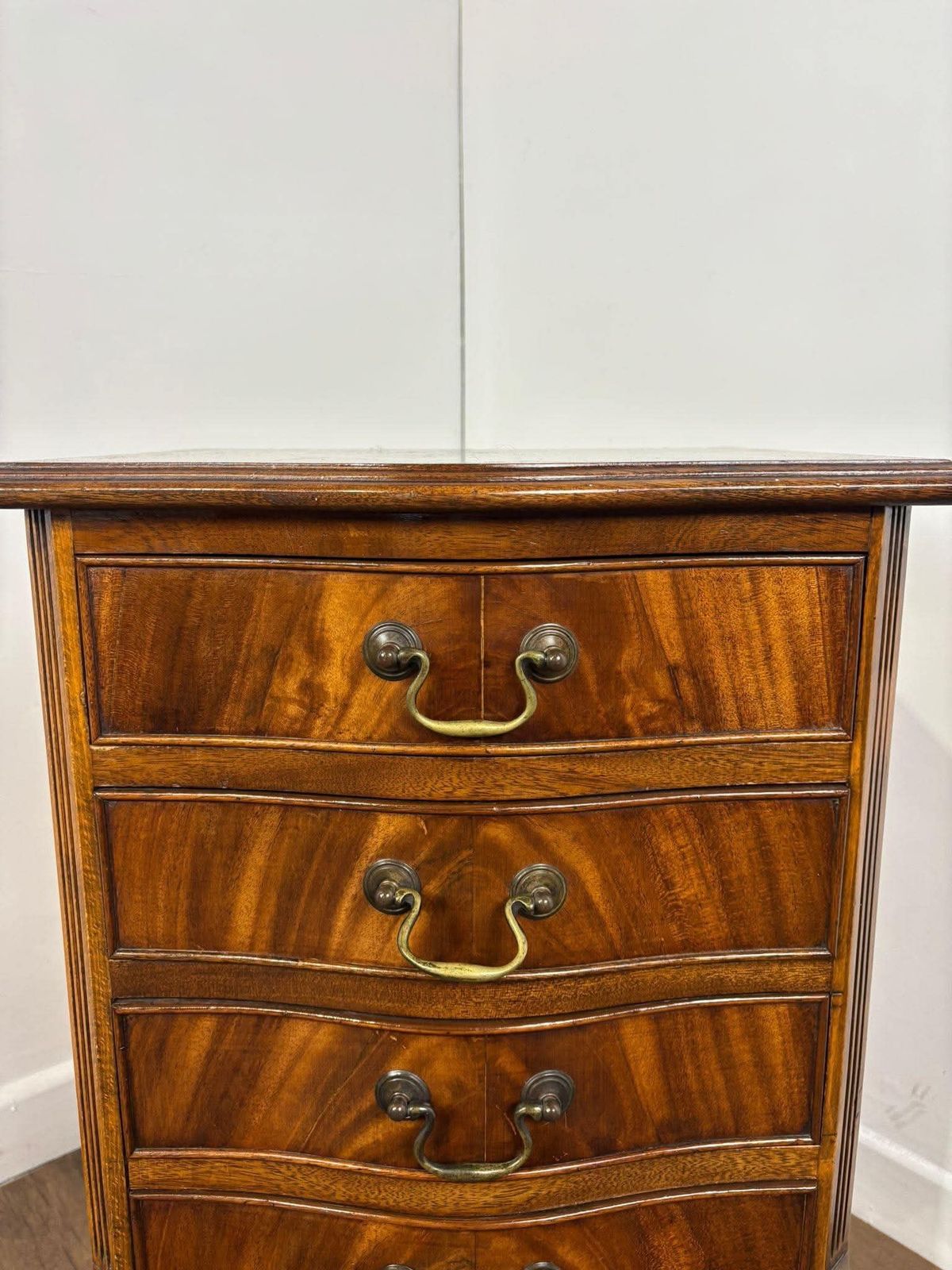 Reproduction Serpentine Front Four Drawer Chest photo vintage