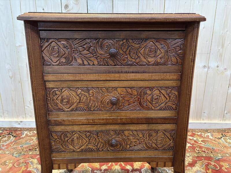 Carved Wooden Chiffonier Chest Of Drawers photo furniture
