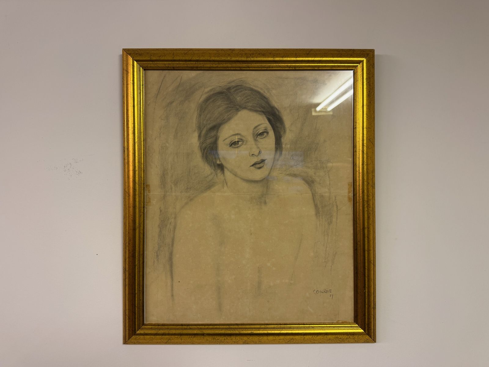 Mid Century Portrait Study Of A Young Woman, Signed And Dated Cosgrove ’57, photo furniture