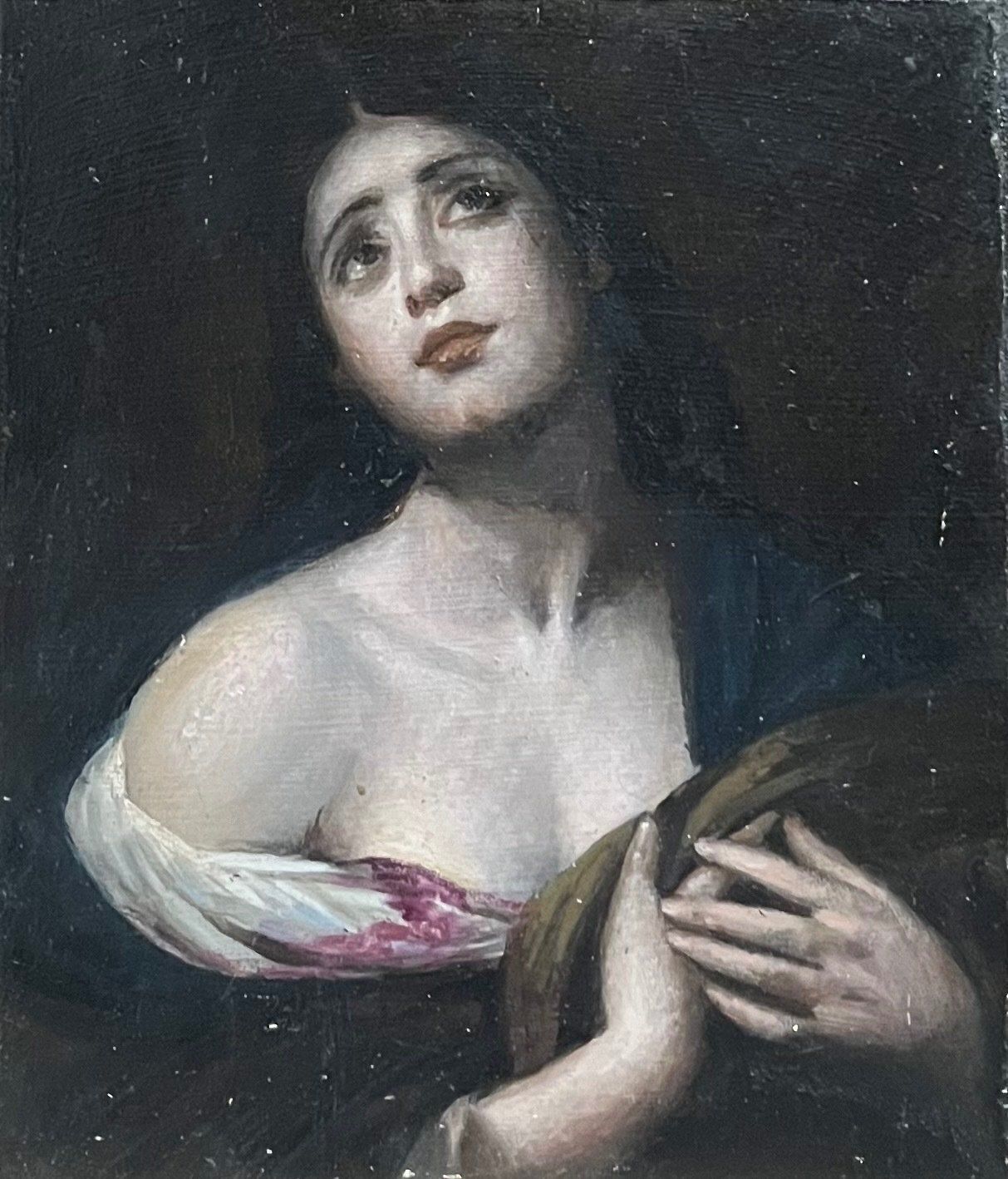 Antique Italian Oil On Copper Painting Of Saint Agatha – After Andrea Vaccaro photo 5000.0