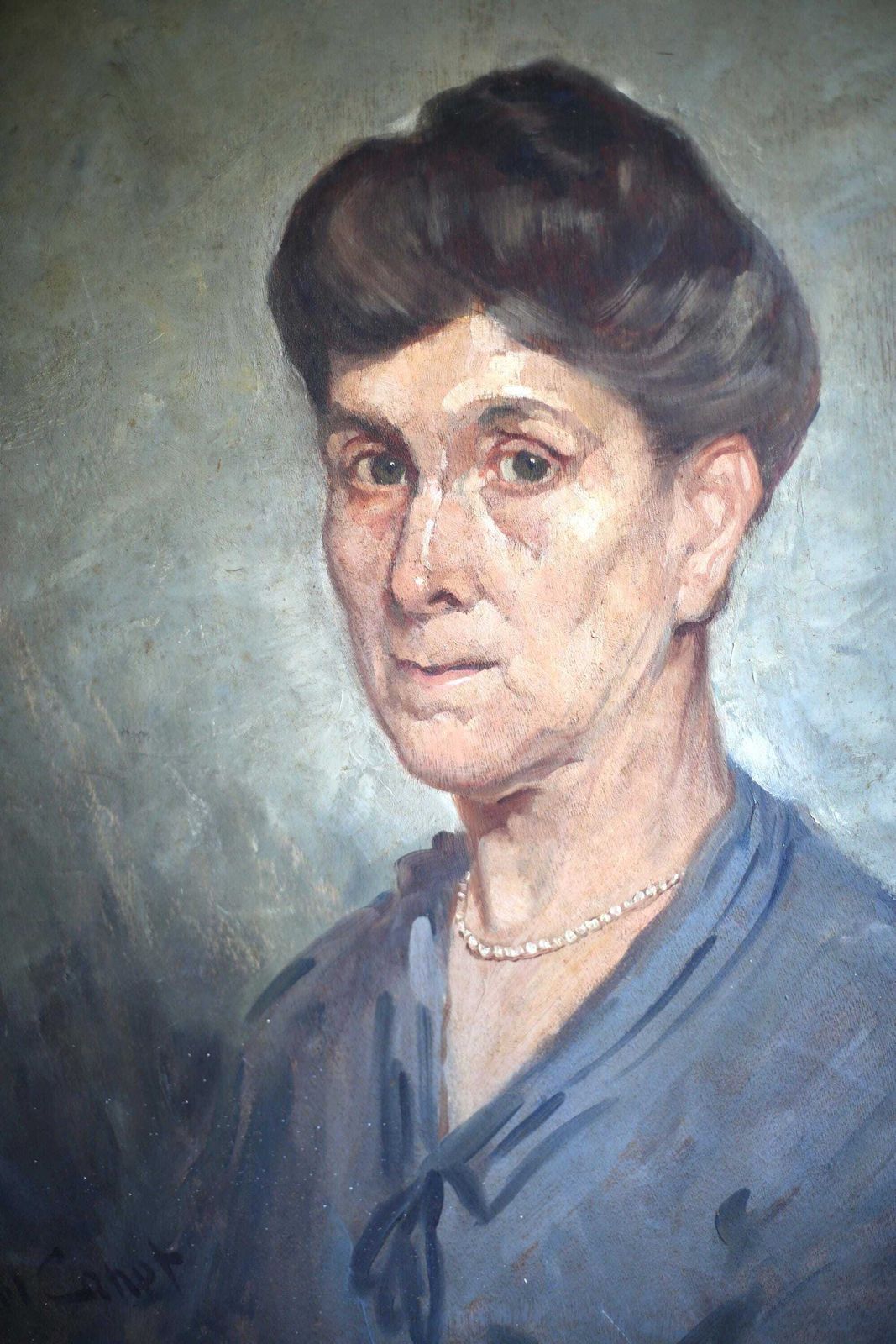 Antique Portrait By Marcel Canet Painting Of A Lady Framed Picture Woman photo furniture