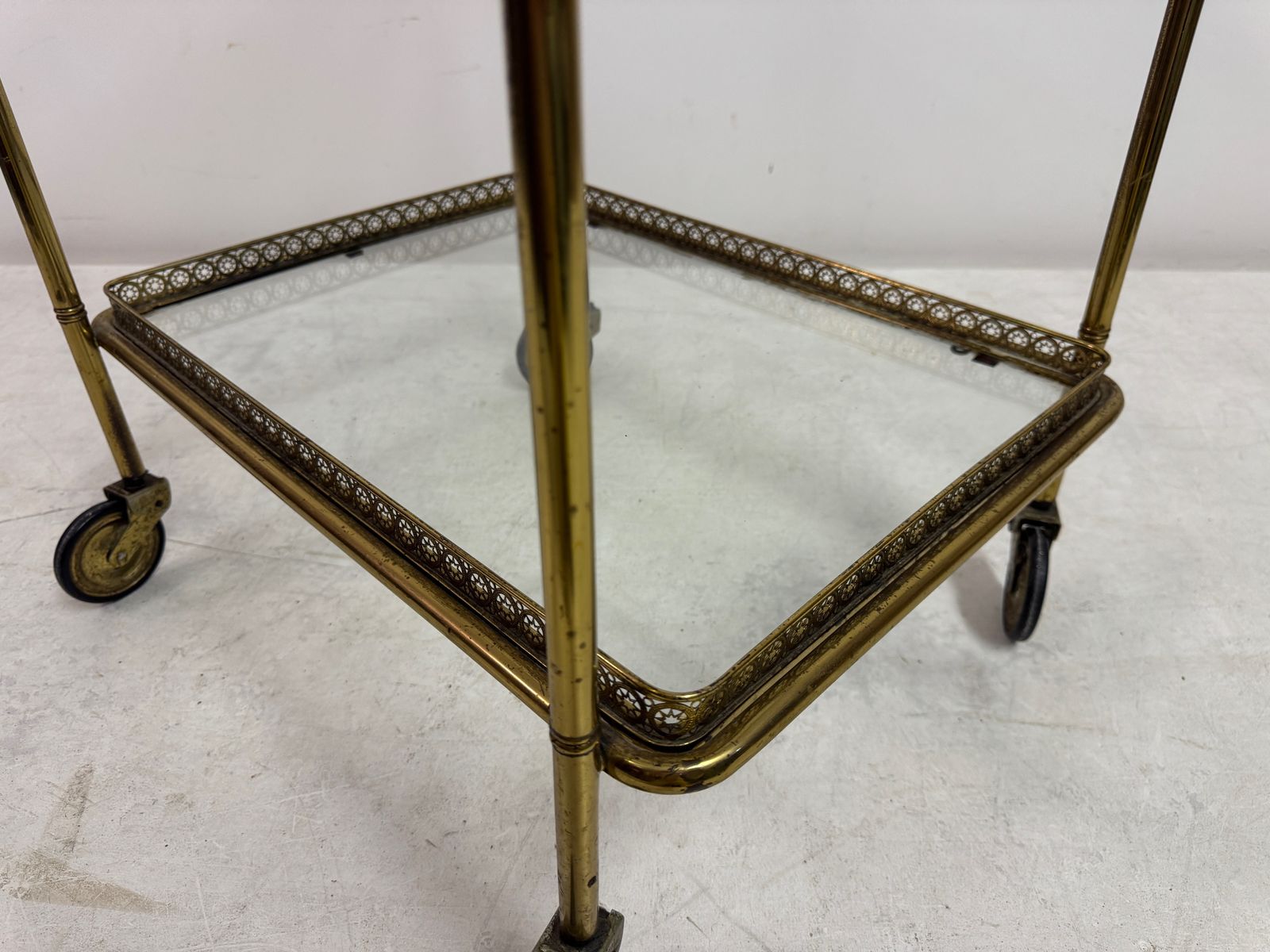photo for sale 1960s French Brass Drinks Trolley Or Bar Cart