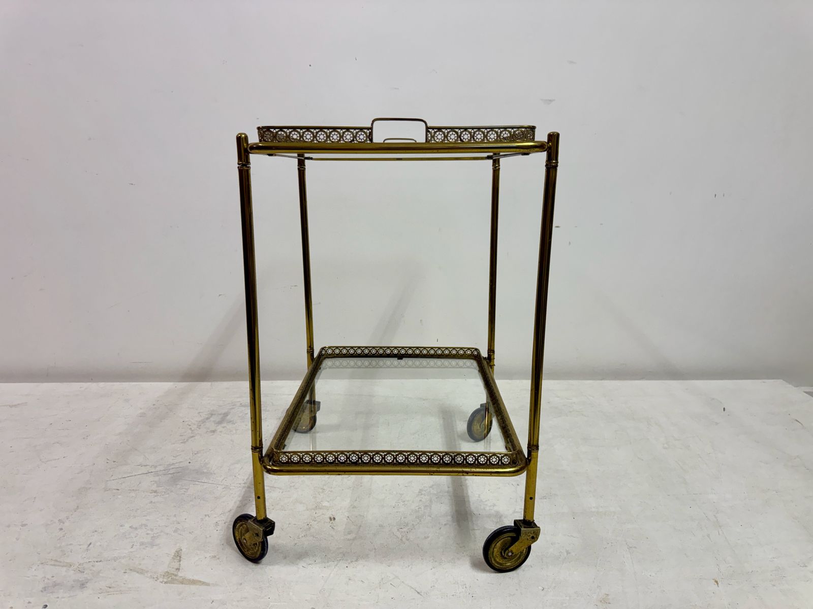 325.0 1960s French Brass Drinks Trolley Or Bar Cart photo