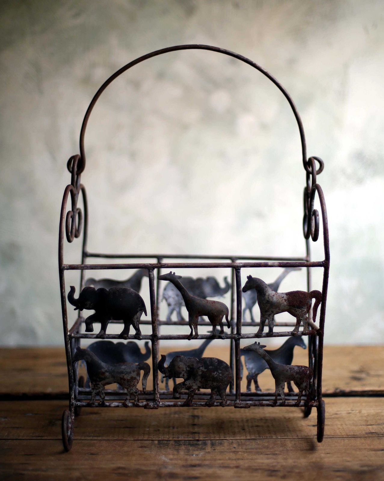 Animal Magazine Rack Jean Touret Rusty Wrought Iron 1950s Brutalism photo furniture