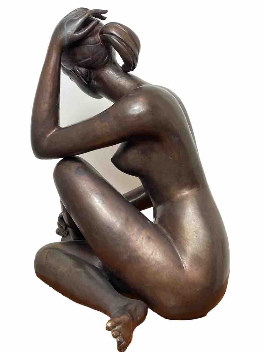 Bronze Seated Nude Woman Sculpture — Follower Of Judy (J.A.) Onder