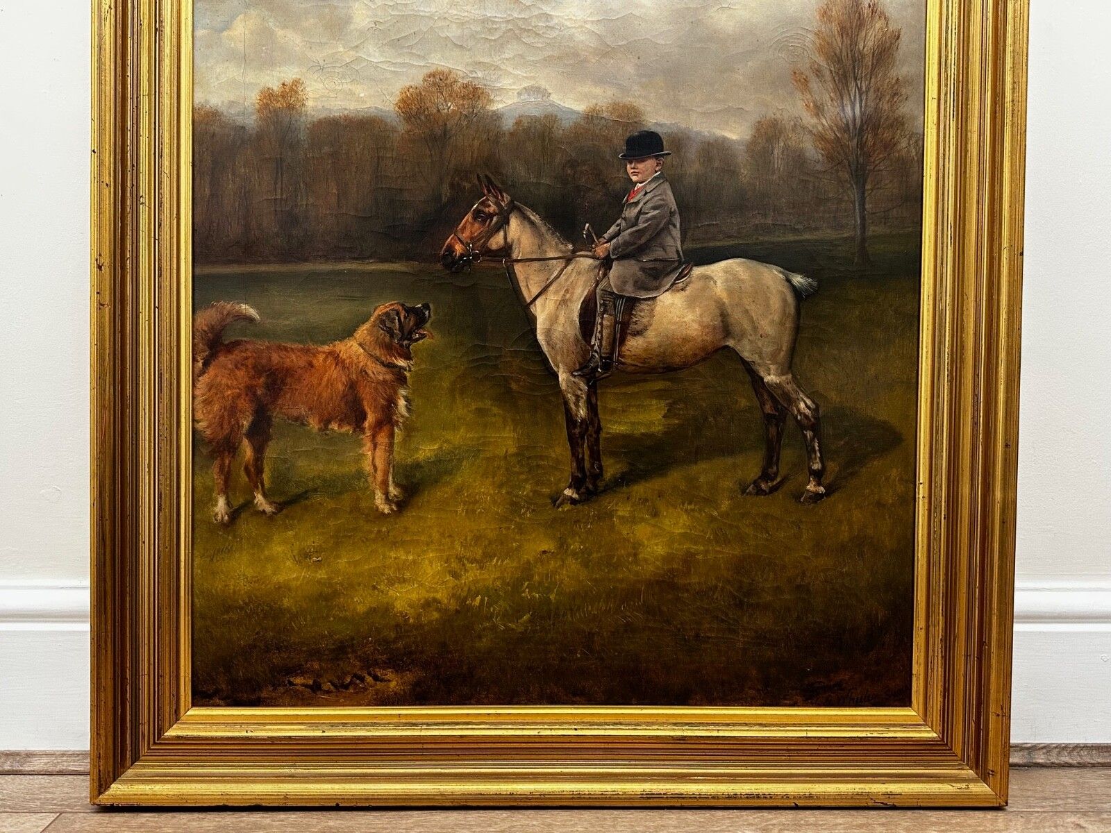 Victorian Oil Painting Francis James Fry Aged 5 Riding Pony With Attendant Dog By John Alfred Wheeler photo 15000.0