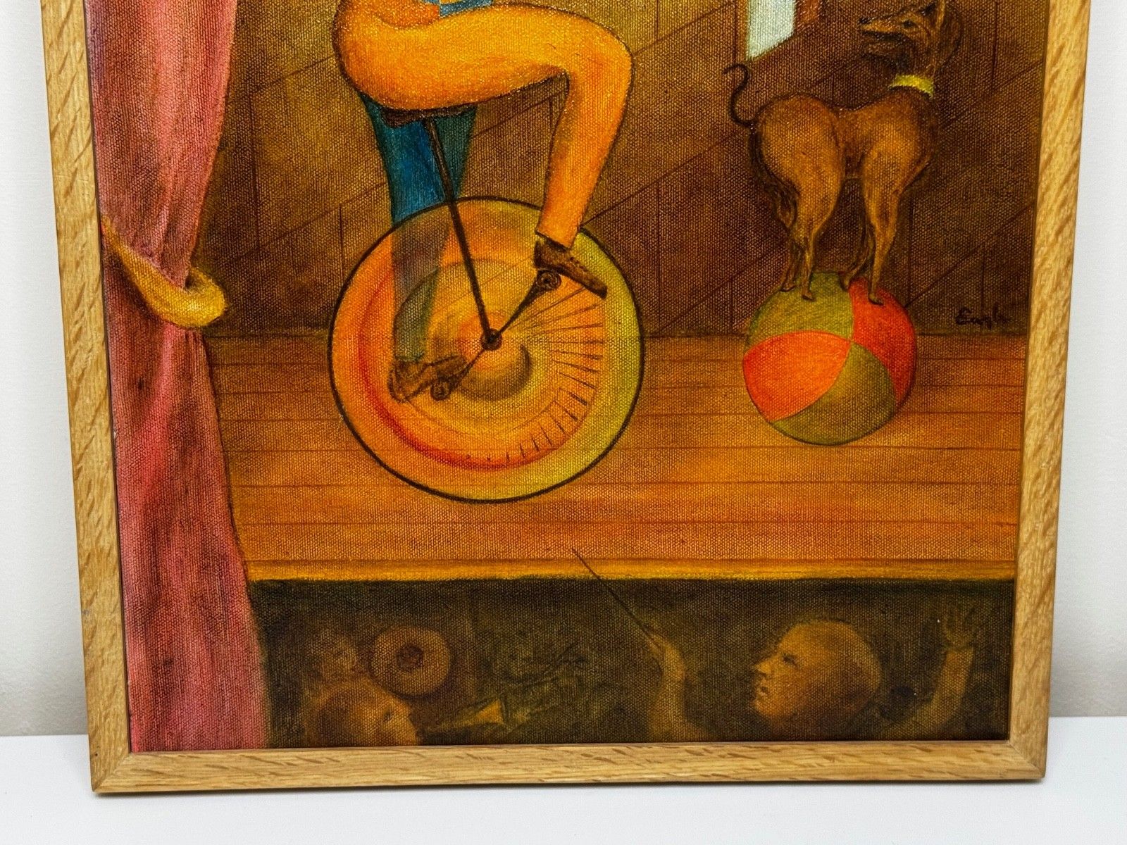 Mid Century Circus Cyclist — Lyrical Surrealism In The Manner Of Paul Delvaux, C1966 photo 8000.0