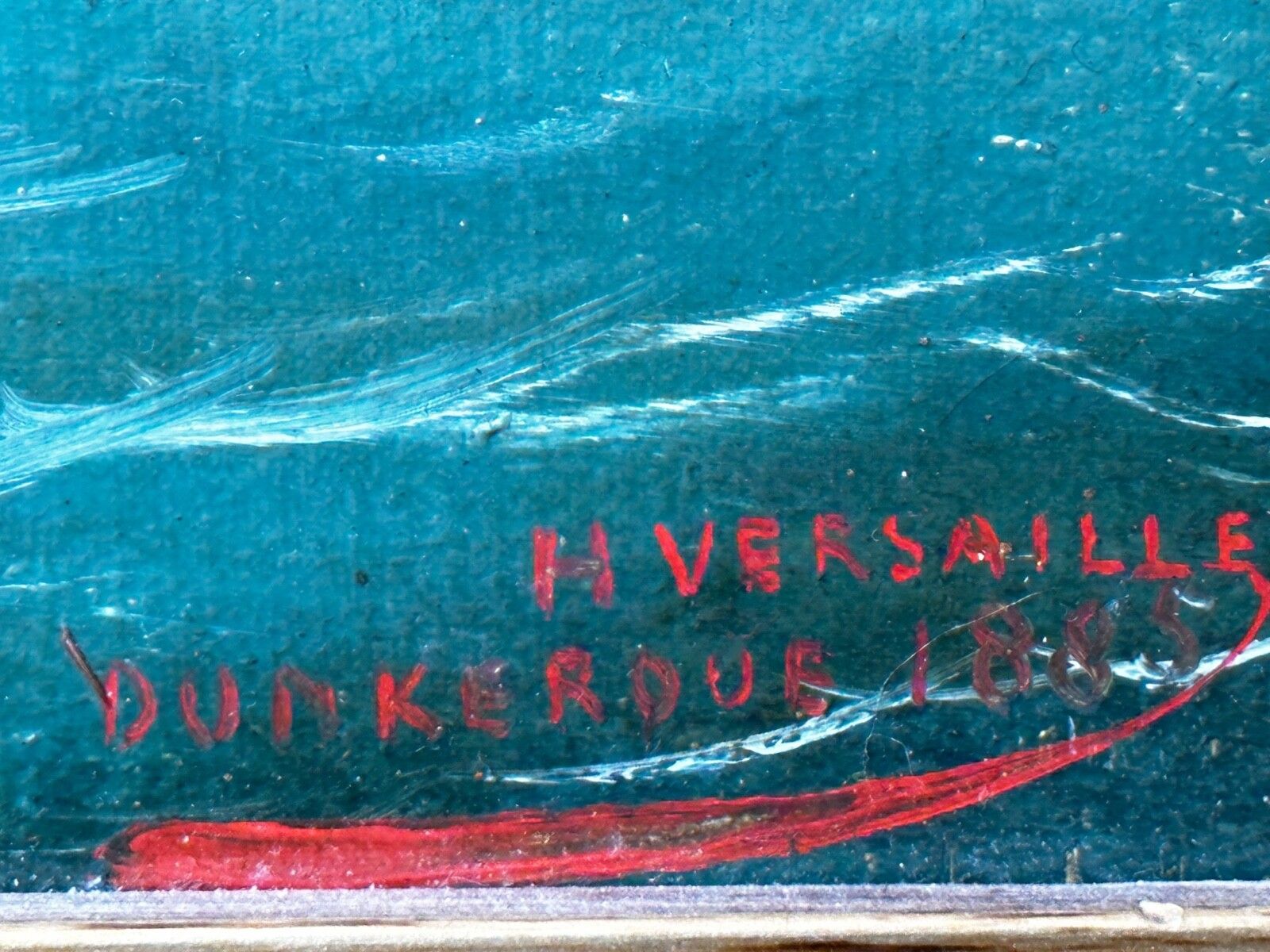 French Victorian Oil Painting Marine Barquentine Ship Charles James Off Dunkirk Signed By Henri Versailles photo buy