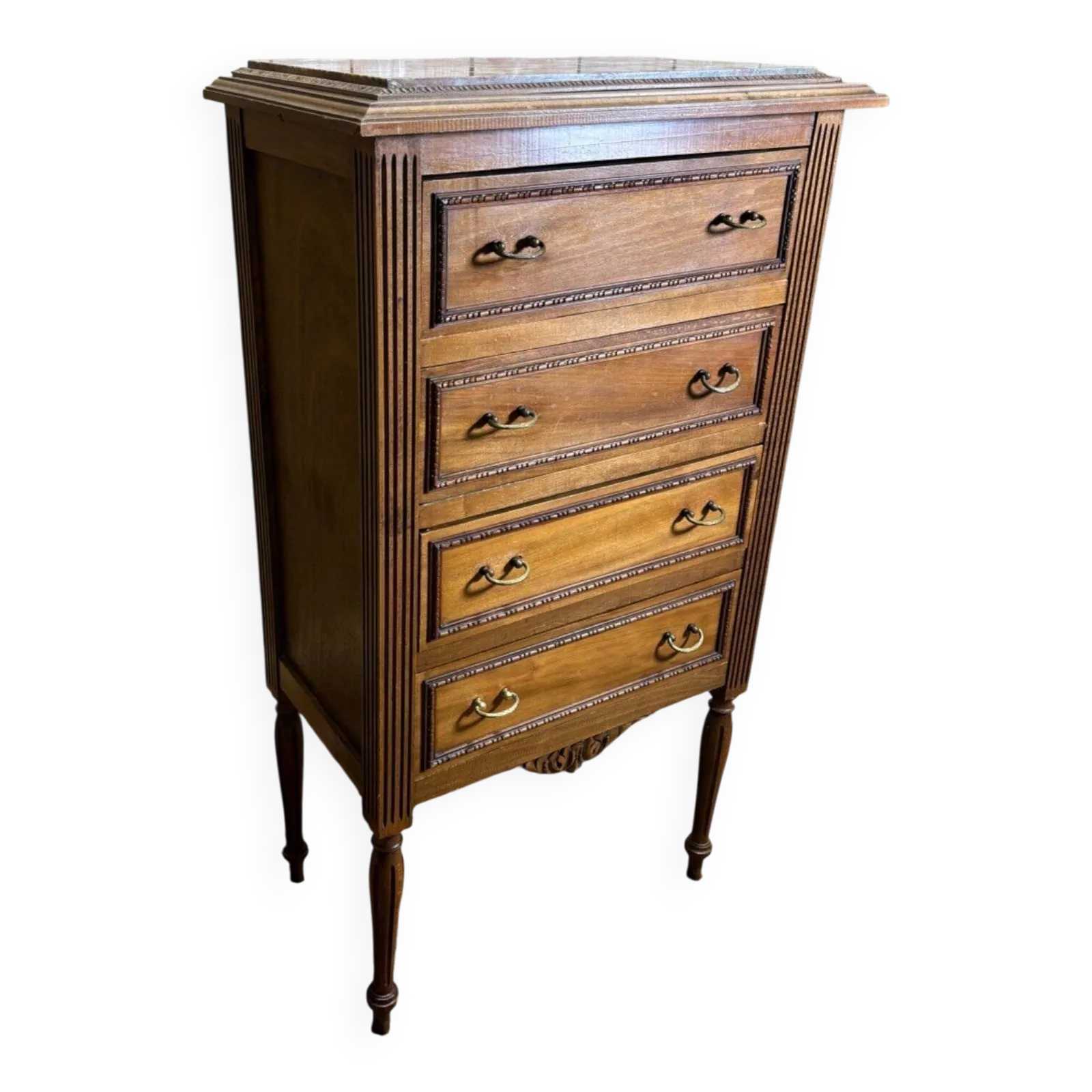 390.0 Louis XVI Style Molded And Carved Walnut Chest Of Drawers photo