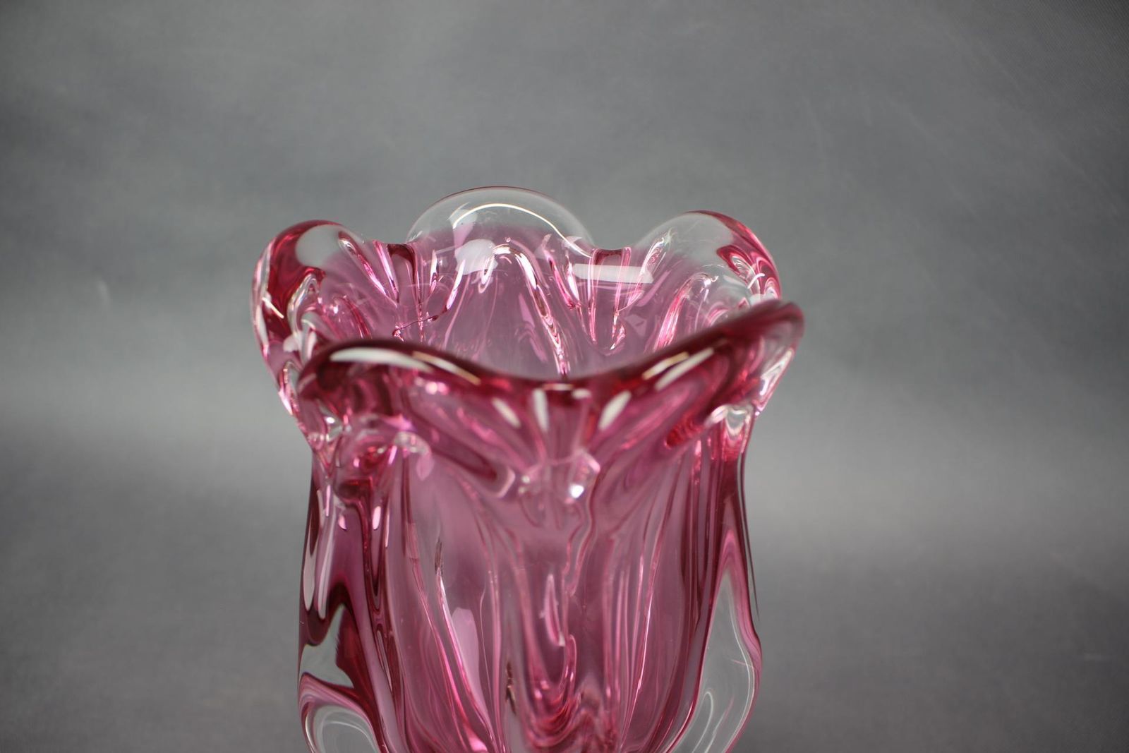 Mid Century Pink Art Glass Vase By Josef Hospodka, Czechoslovakia, 1960s photo 340.0