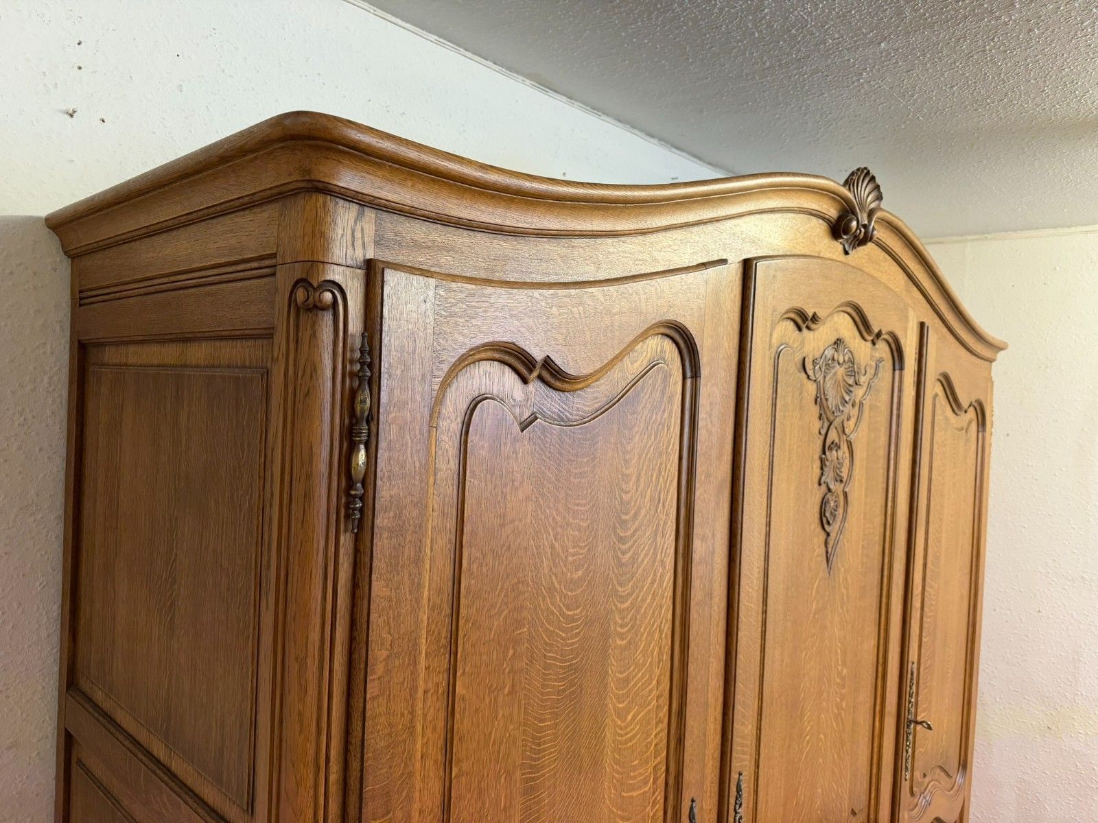 Quality French Oak Three Door Armoire/Wardrobe Circa 1950 photo 750.0