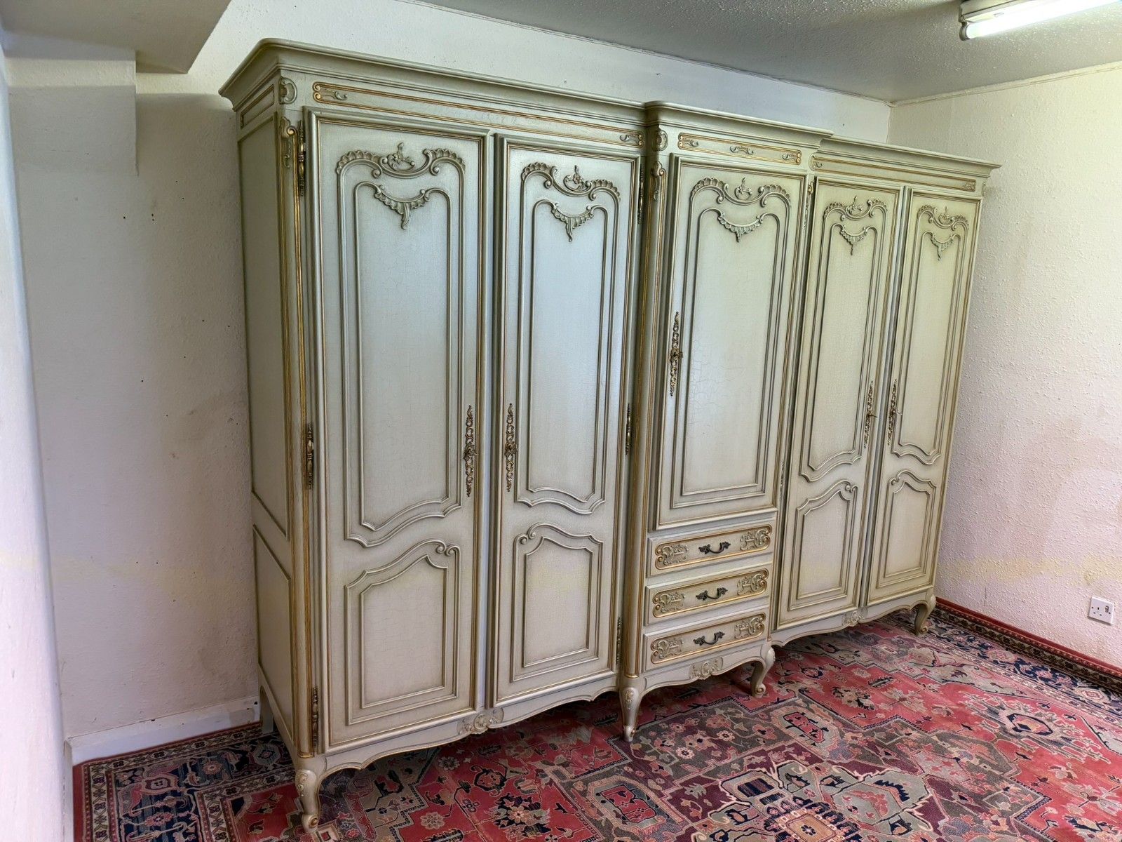 Stunning French Rococo Style Five Door Carved Armoire/Wardrobe photo furniture