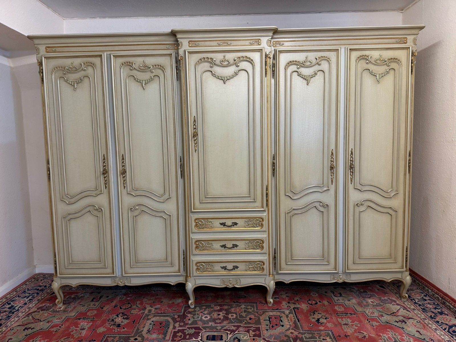 Stunning French Rococo Style Five Door Carved Armoire/Wardrobe photo for sale