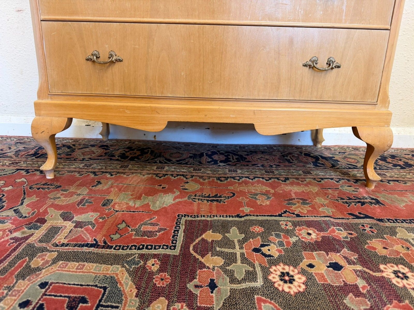 275.0 Bleached Walnut Chest Of Five Drawers Circa 1940 photo