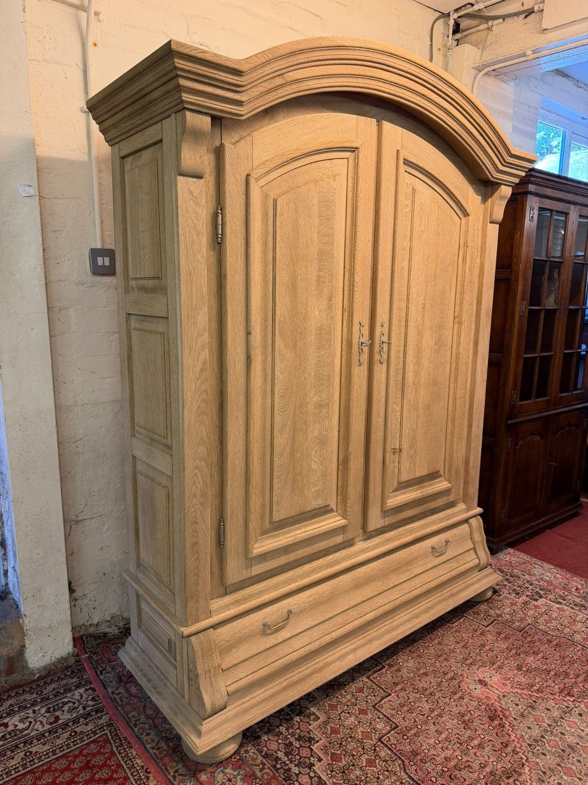 French Bleached Country Oak Armoire/Housekeepers Cupboard Circa Board Circa 1930 photo furniture