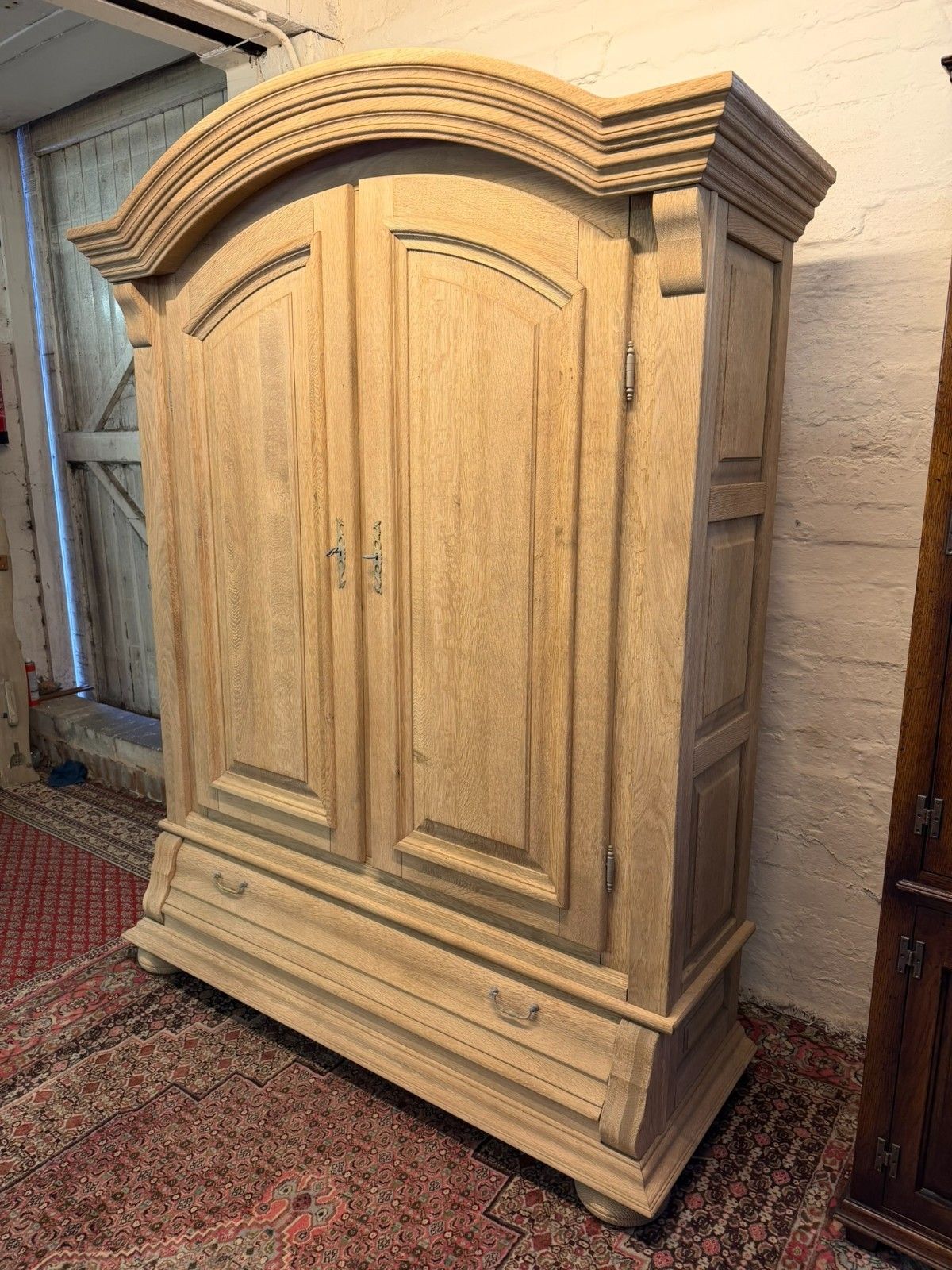 French Bleached Country Oak Armoire/Housekeepers Cupboard Circa Board Circa 1930 photo Furniture