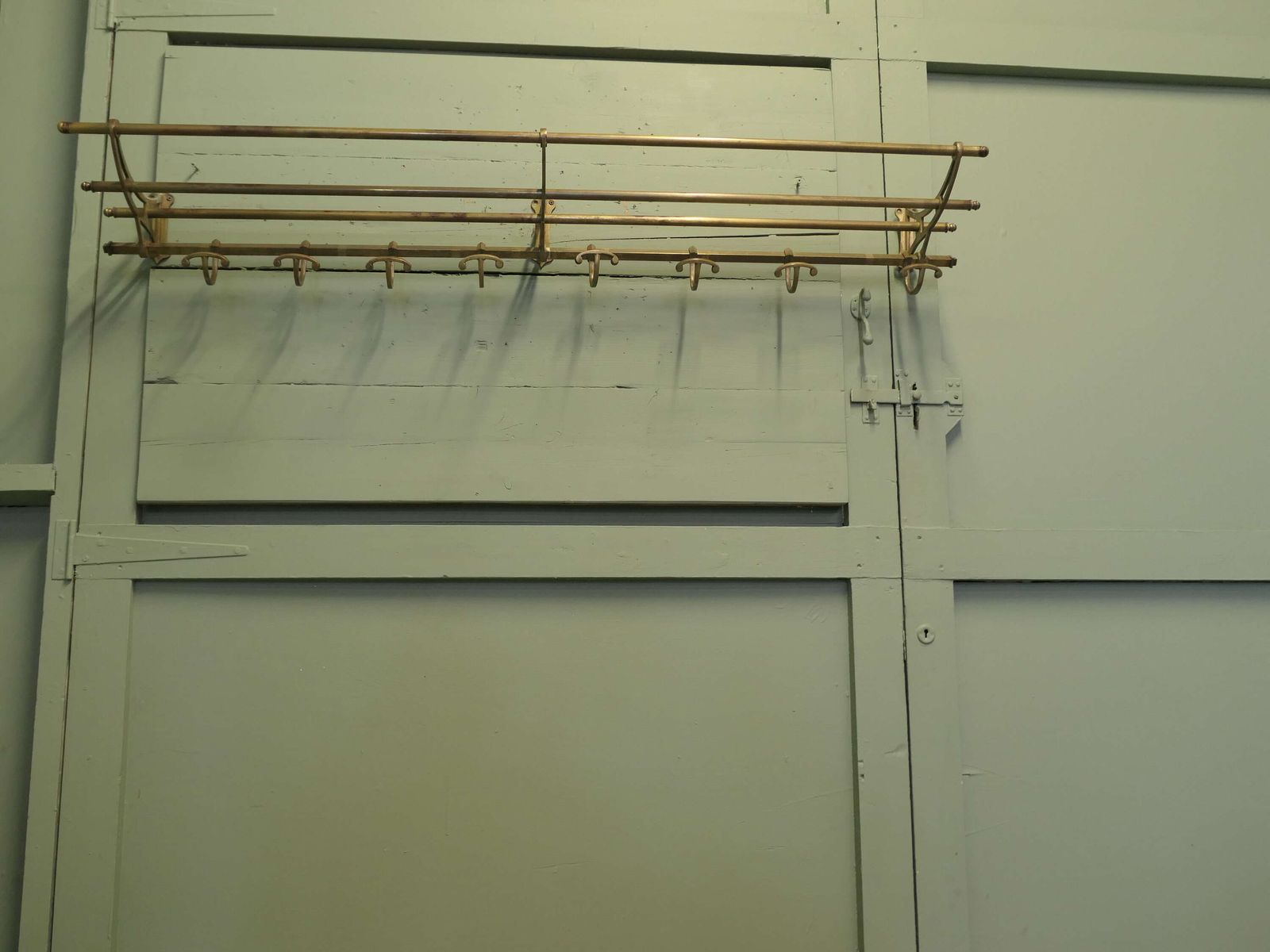 5ft Long French Art Deco Brass Hat And Coat Rack This Is An Unusually Long Art Deco Brass photo for sale