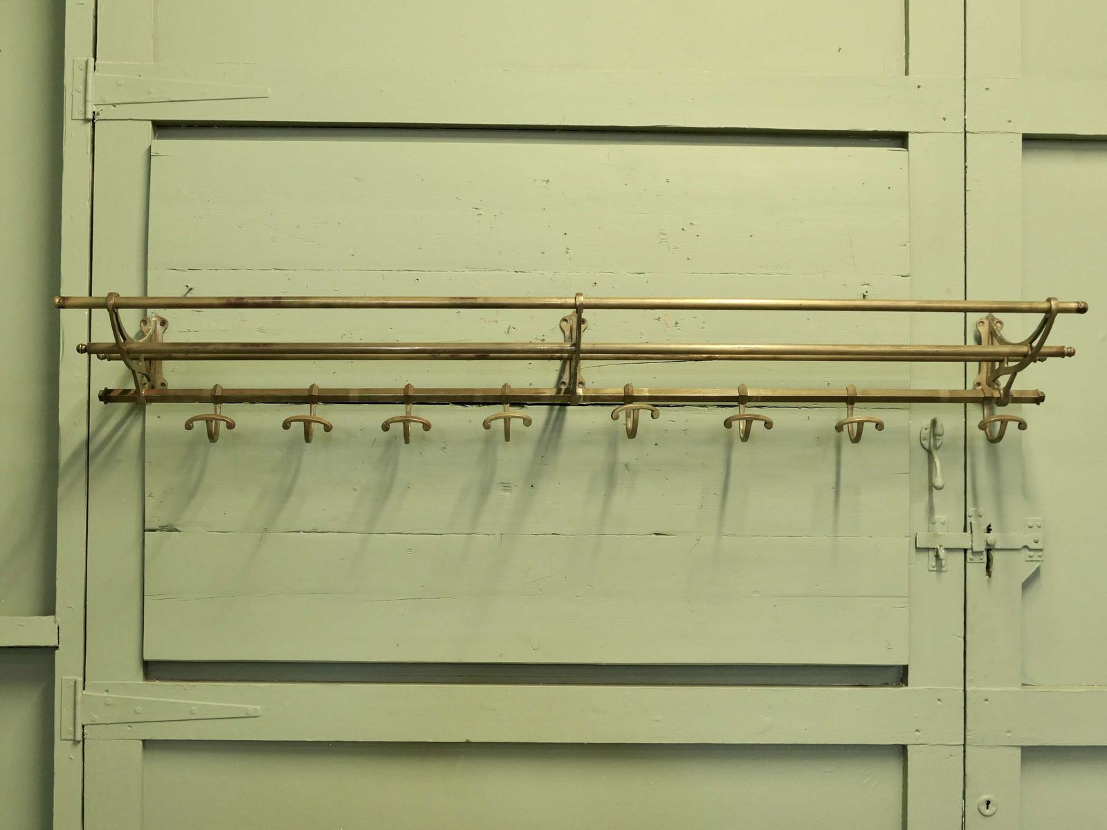 5ft Long French Art Deco Brass Hat And Coat Rack This Is An Unusually Long Art Deco Brass photo Furniture