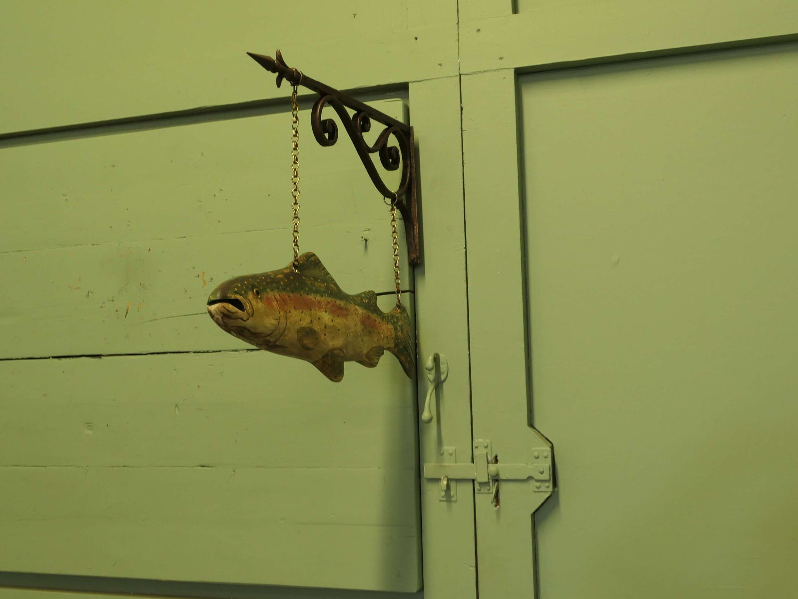Fish Trade Sign, Rainbow Trout, Fishing Bait And Equipment This Is An Lovely Old Sign photo 1500.0