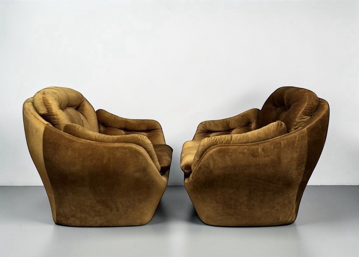 Pair Of Mid Century Vono Armchairs Art Deco Style C1950s Rare photo vinterior