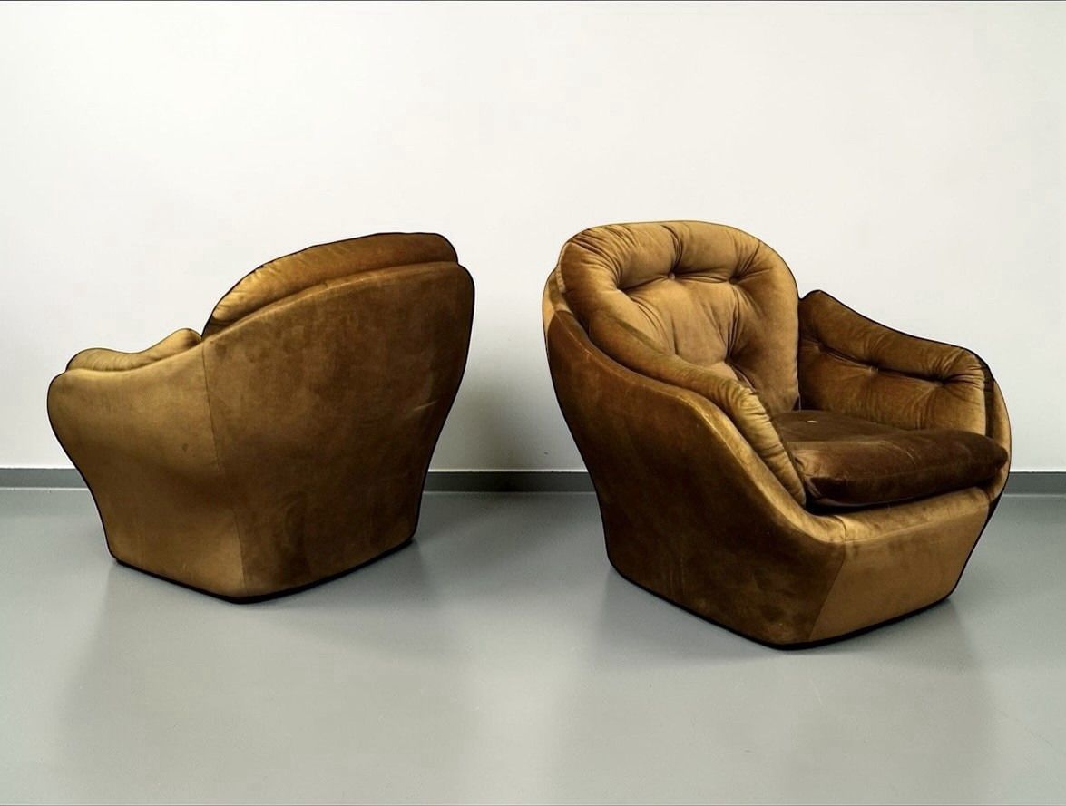photo for sale Pair Of Mid Century Vono Armchairs Art Deco Style C1950s Rare