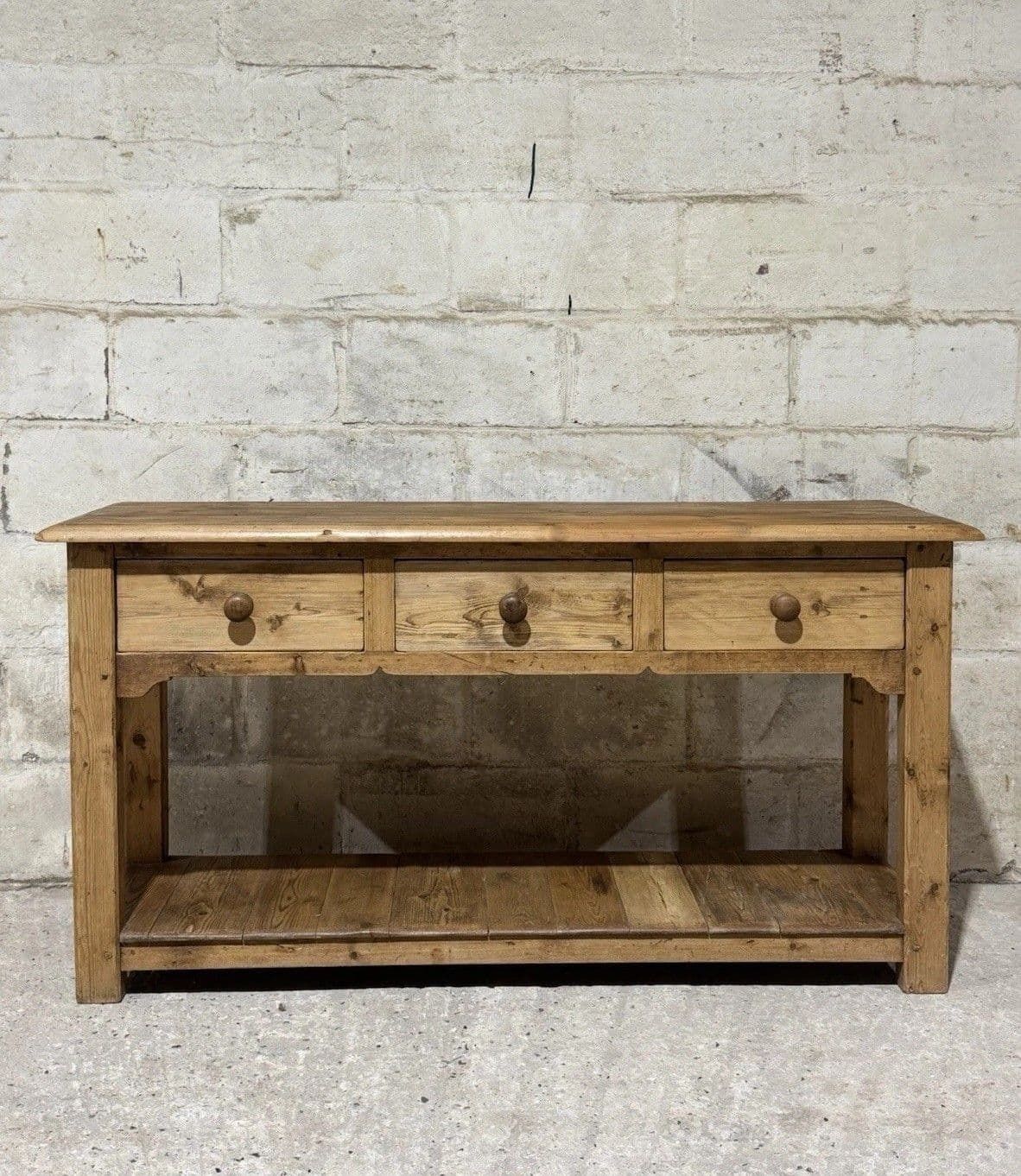 Vintage Antique Style Solid Pine Sideboard Console Hall Side Table Pot Shelf photo furniture