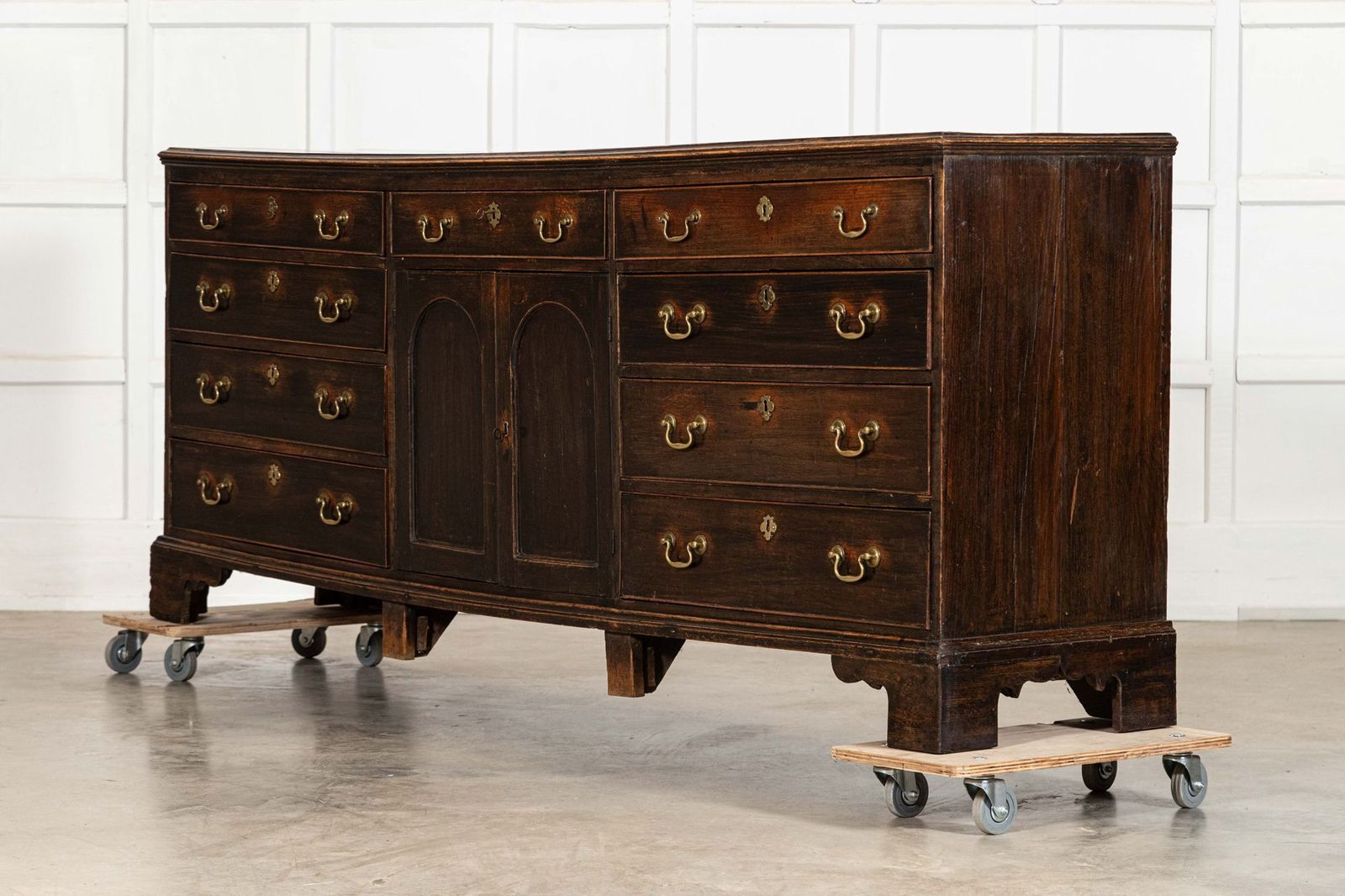 Large English George III Provincial Oak Dresser Base photo Furniture