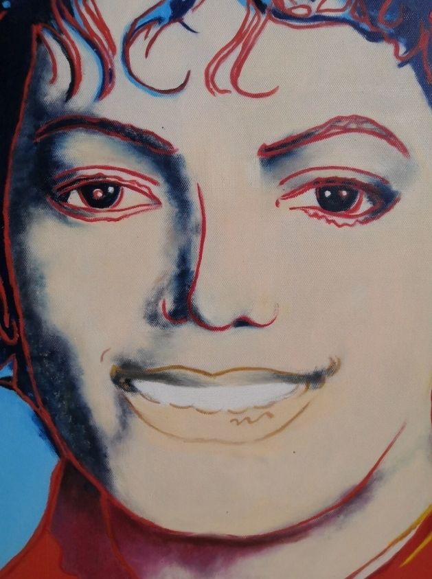 Michael Jackson Andy Warhol Style Oil Painting. Pop Art Reproduction Copy photo furniture