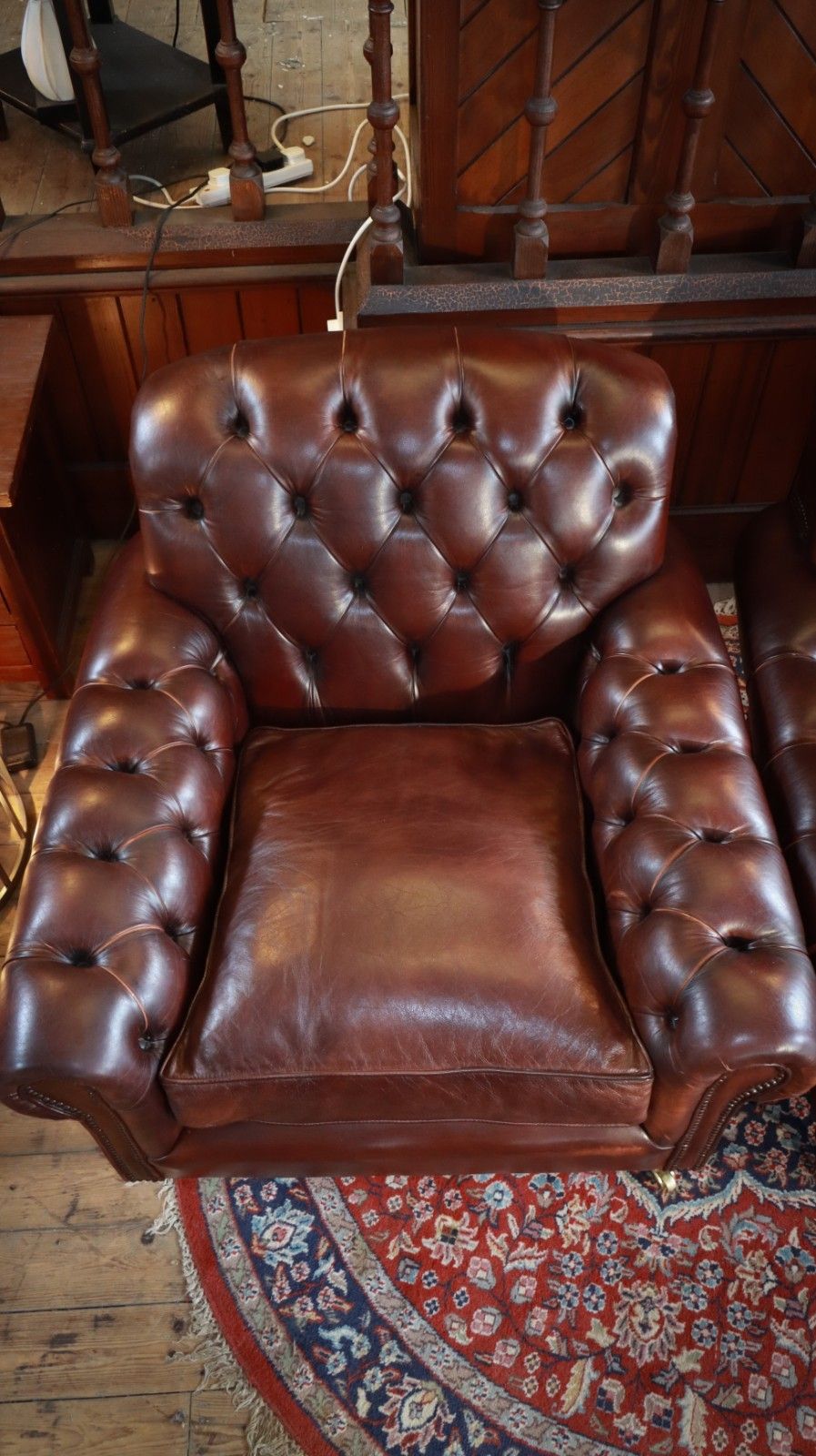 Stunning Pair George Smith Bulgari Club Library Leather Armchairs Dark Tan  🚚 photo vinterior