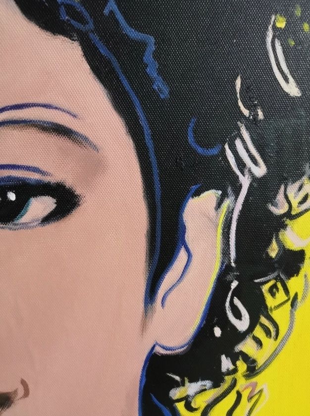 Michael Jackson Andy Warhol Style Oil Painting. Pop Art Reproduction Copy photo for sale
