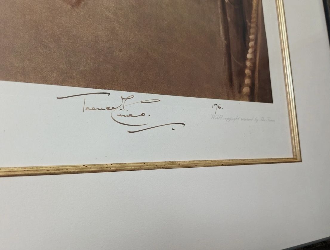 photo furniture Terence Cuneo Signed Queen Elizabeth II Coronation Print. 106cm X 86cm Framed