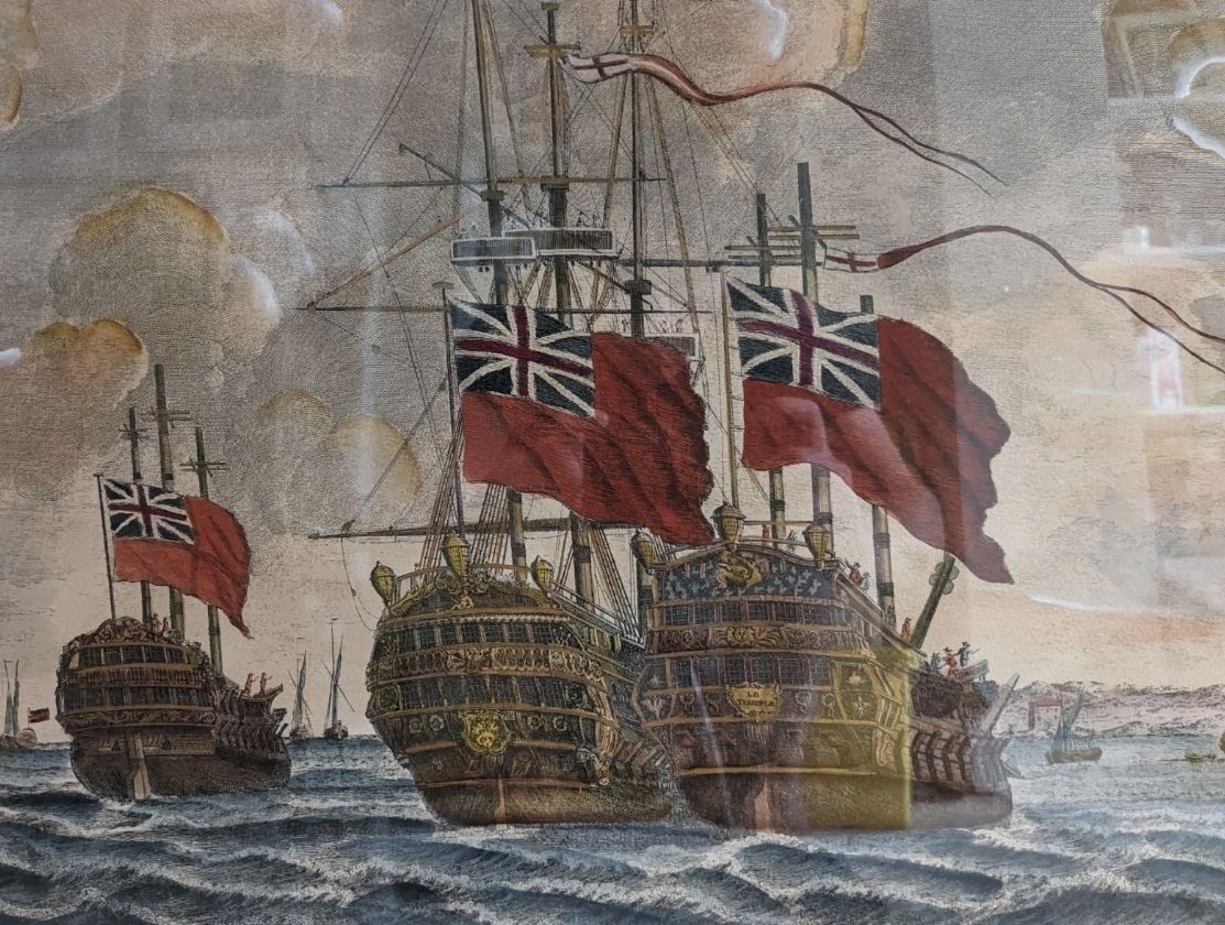 View Of The 'Terrible', 'Neptune' & 'Severn'r. Shortprint. British Royal Navy photo vinterior