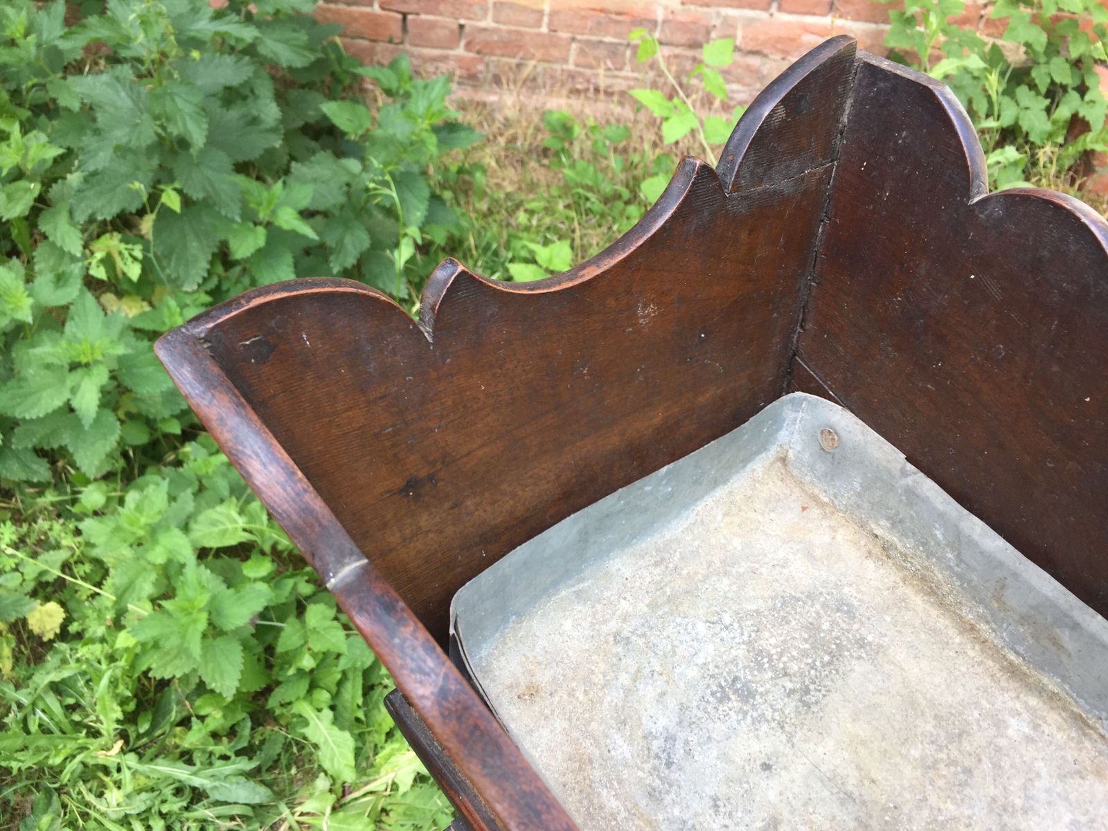 Wrought Iron And Zinc Wood Planter. photo Home Decor