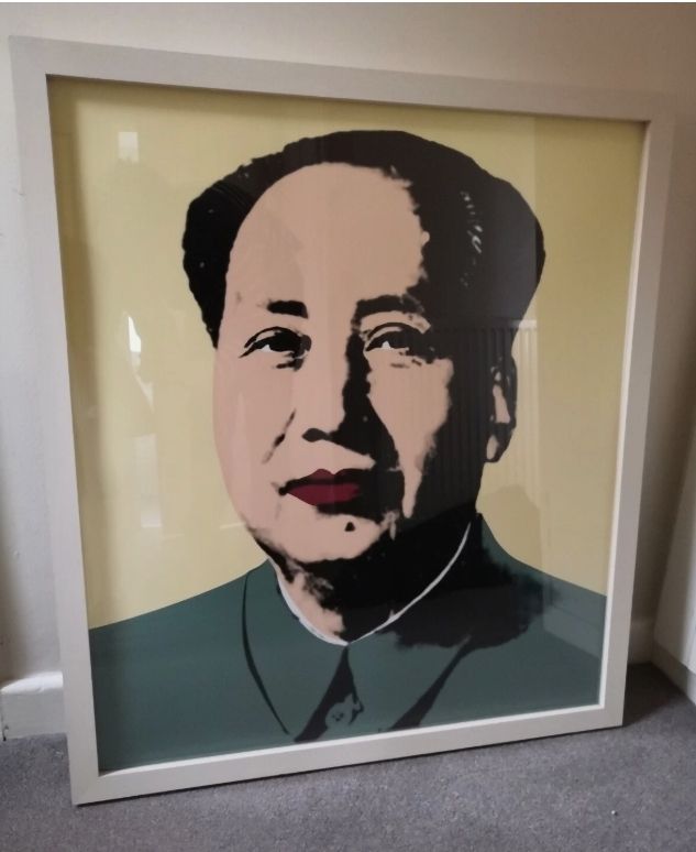 Framed Chairman Mao Warhol Print. 80cm X 90cm. Special Edition Sunday B