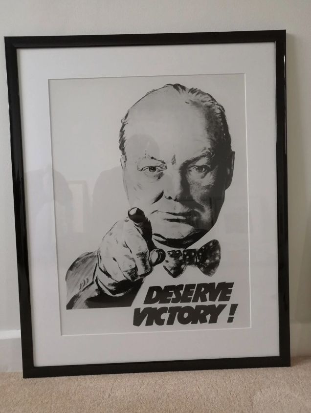 Winston Churchill Deserve Victory Print Framed