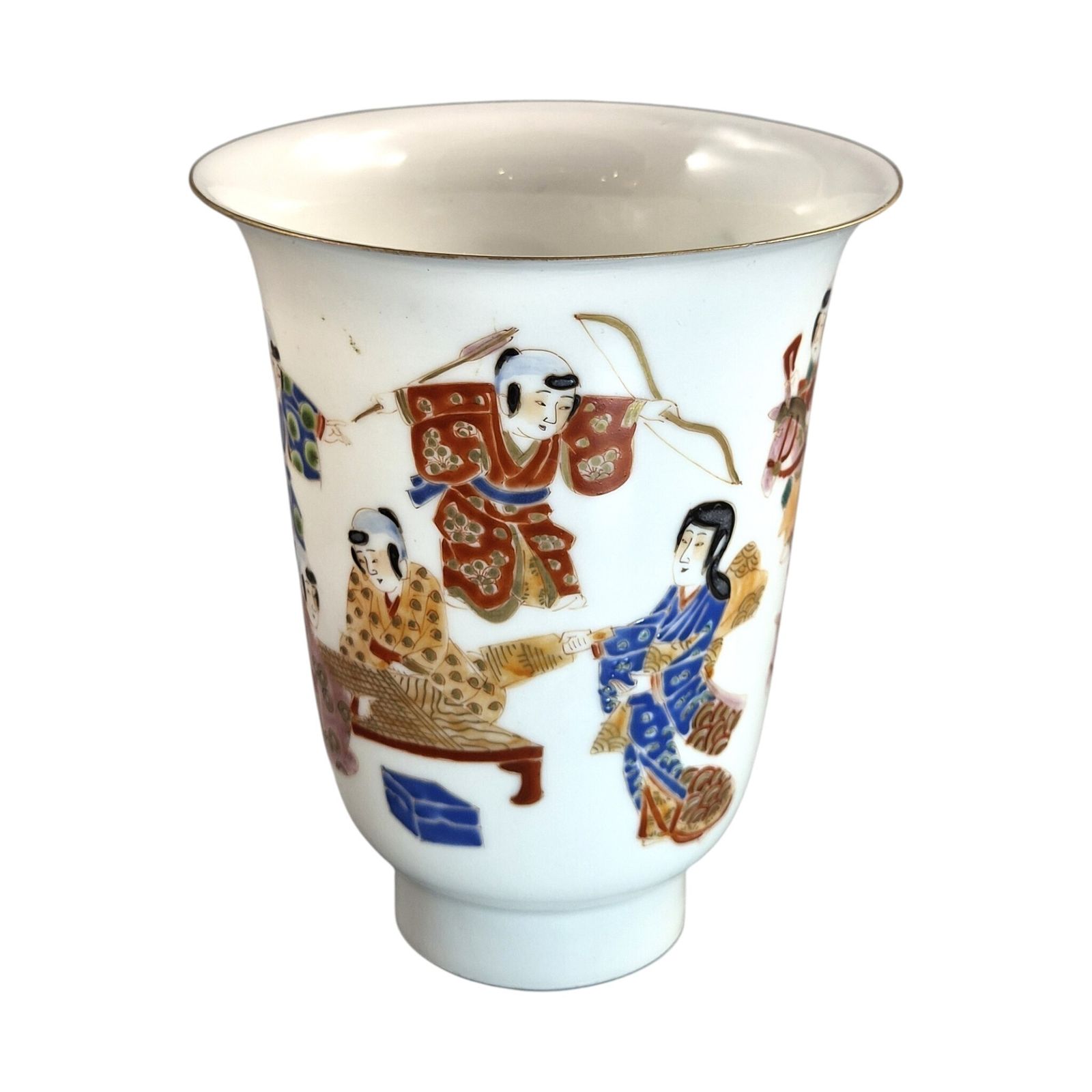 Japanese Meiji Eggshell Export Porcelain Beaker Vase, Hichozan Shinpo photo buy