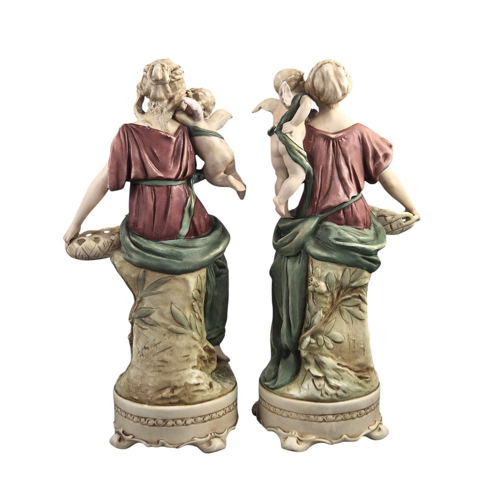 Royal Dux Bohemia Art Nouveau Maiden Figures By H. Schubert photo for sale