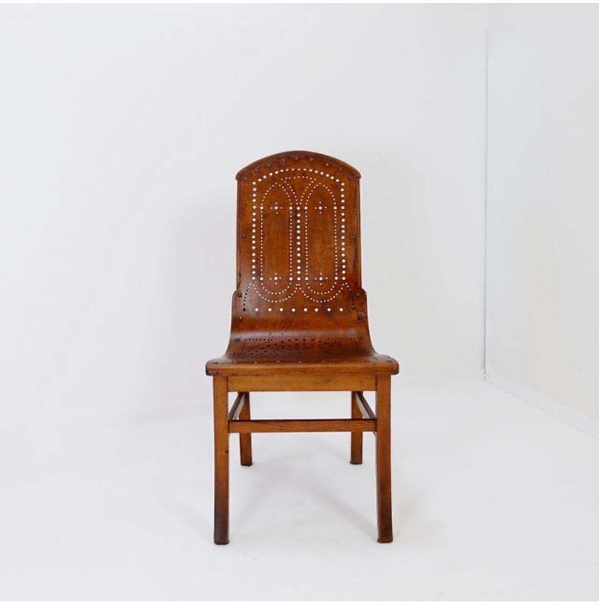 photo buy Church Chairs With Perforated Plywood, 1920s  Perforated Plywood