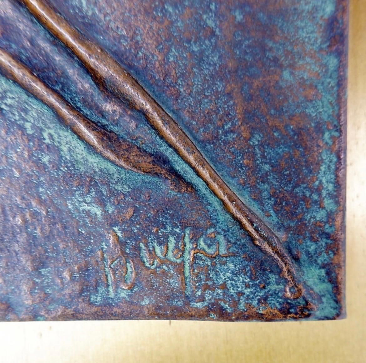 758.0 "Salto" Pilar De La Vega Martinez Bronze Sculpture On Panel photo