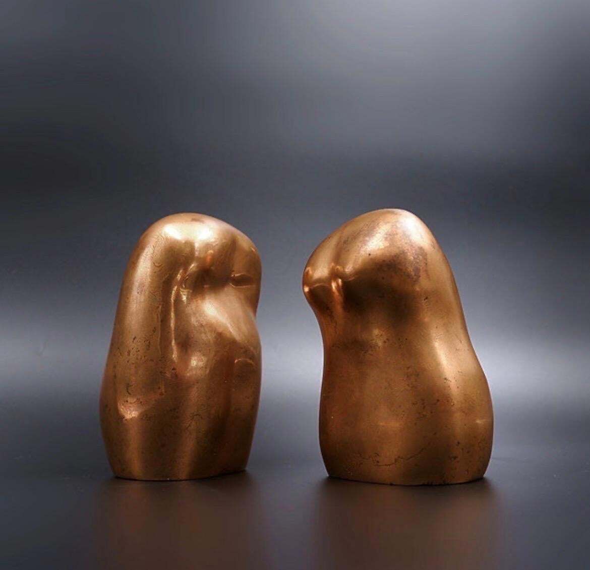 Art Antique Bronze Busts Sculpture Set, Decorative Art, 1987, Good Shape photo