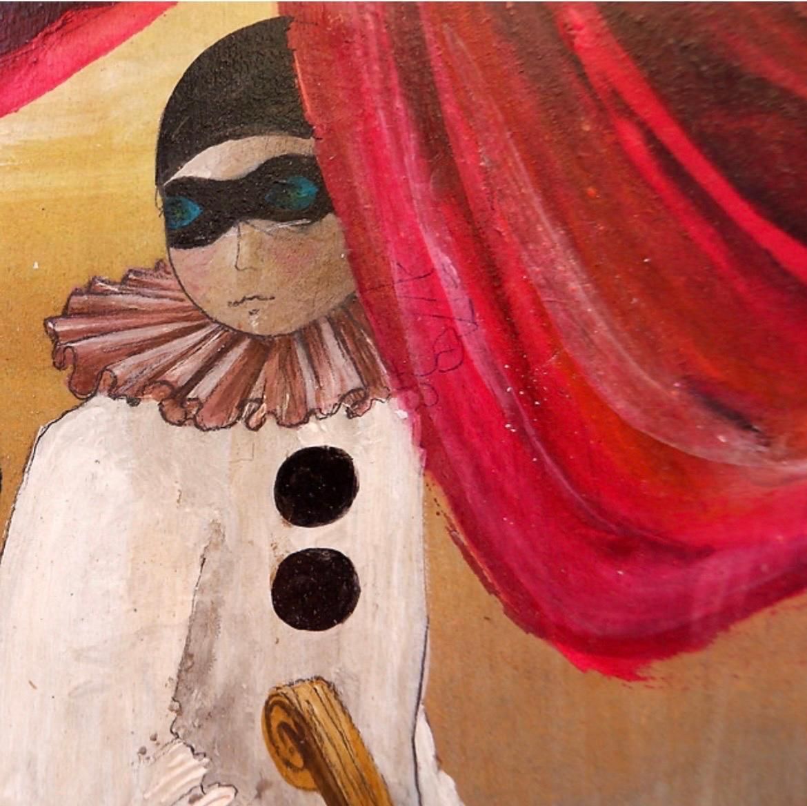 'Carnival' Acrylic Painting On Panel, Belgium, 1990s, Renée Smith Odou photo for sale