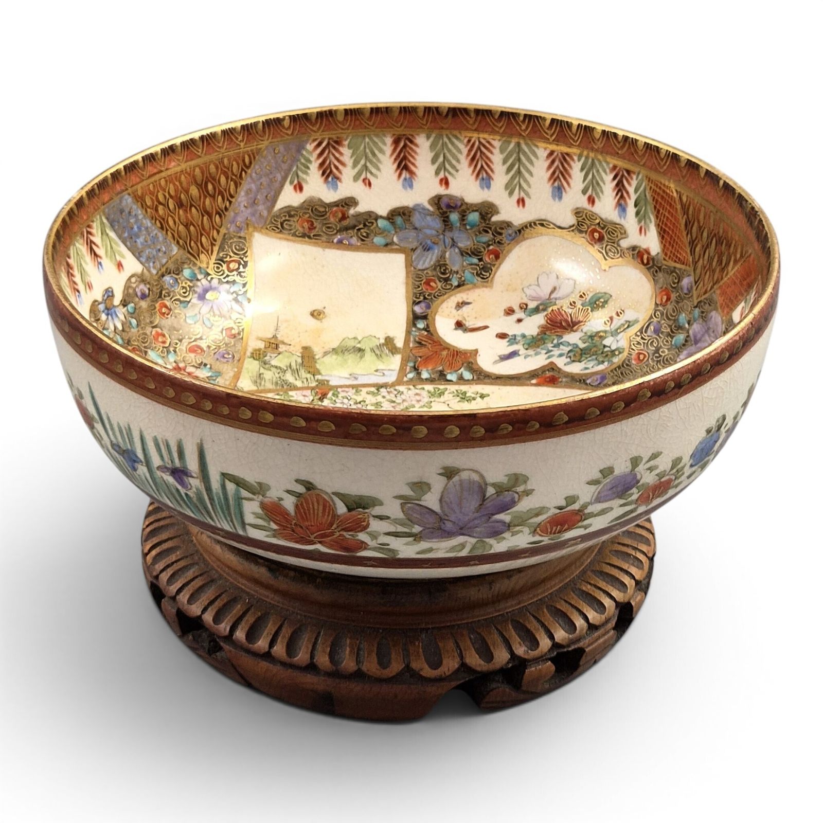 Fijn Meiji Japans Satsuma-kom, gesigneerd Kozan, ca. 1890-1905