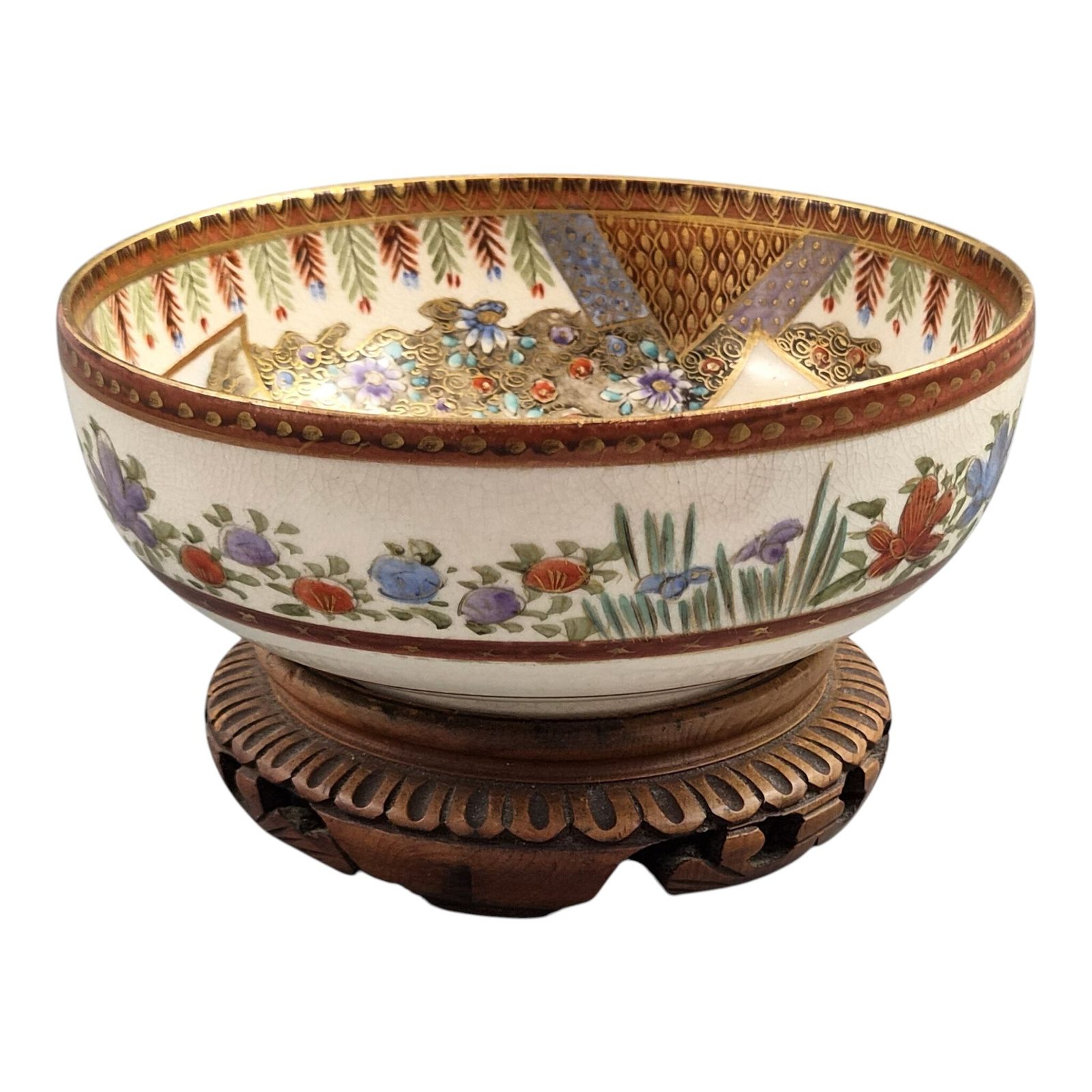 Fijn Meiji Japans Satsuma-kom, gesigneerd Kozan, ca. 1890-1905 photo for sale