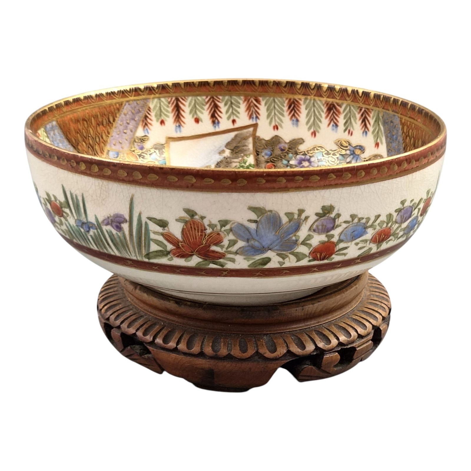Fijn Meiji Japans Satsuma-kom, gesigneerd Kozan, ca. 1890-1905 photo Woonaccessoires