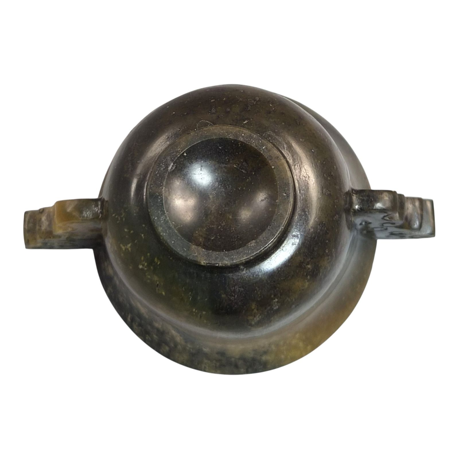 Chinese Nephrite Archaistic Scholar’s Cup With Taotie Handles C. 1900–1910 photo vintage