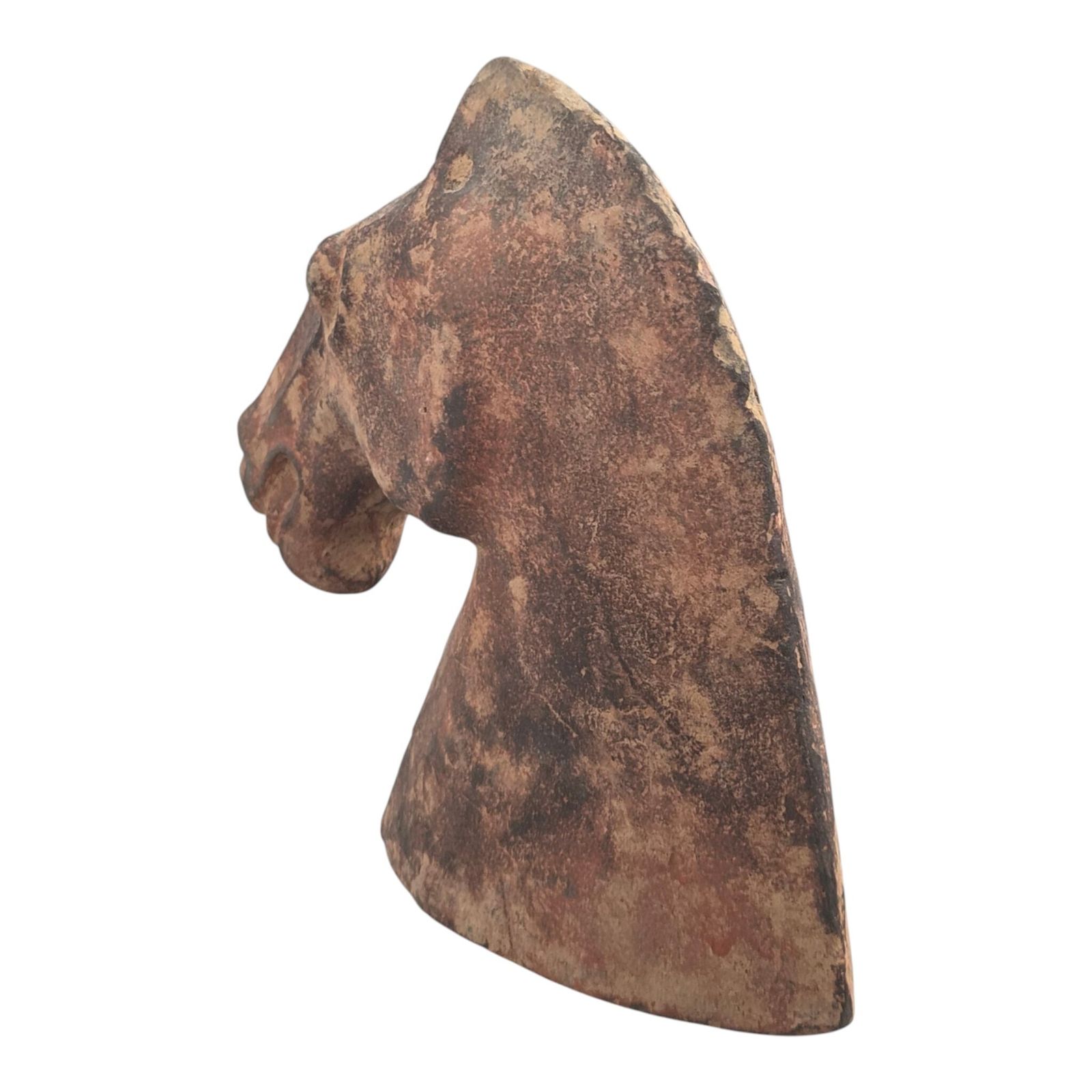 Chinese Han Dynasty Type Painted Terracotta Horse Head, Mingqi Tomb Figure photo vinterior