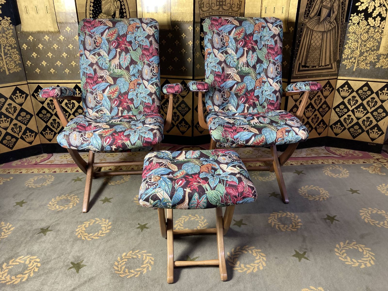 Pair Of Poly Comfort Armchairs And 1 Footrest photo furniture